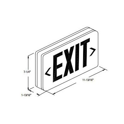 EMERGILITE Emergi-Lite ELXN400RN Thermoplastic Exit Sign 120/277 VAC Self-Powered