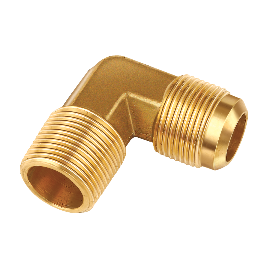 JB Industries E1-6B Brass 90 Degree Elbow, 3/8 Flare x 1/4 MPT