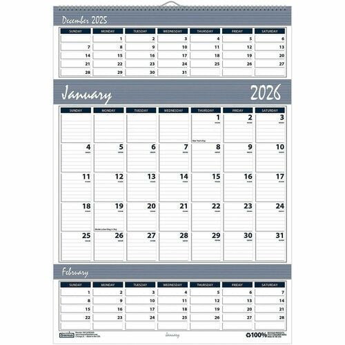 HOUSE OF DOOLITTLE House of Doolittle HOD342 3-month Wall Calendar Wire Bound