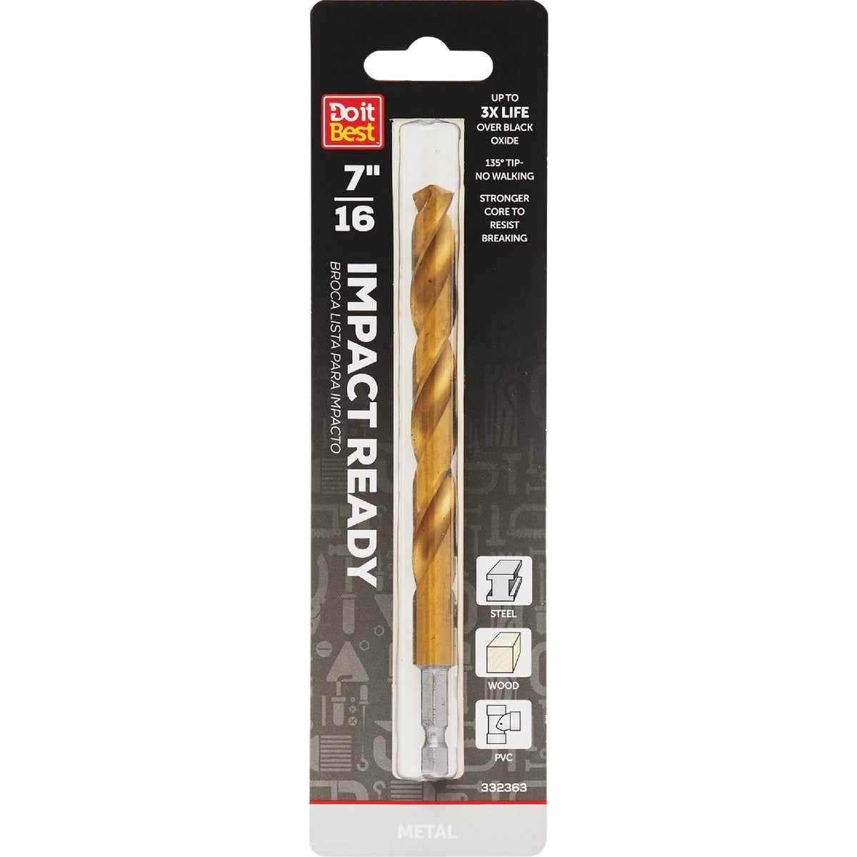 BSC PREFERRED Bsc Preferred QJDIB-DB-058 7/16 in Titanium Drill Bit