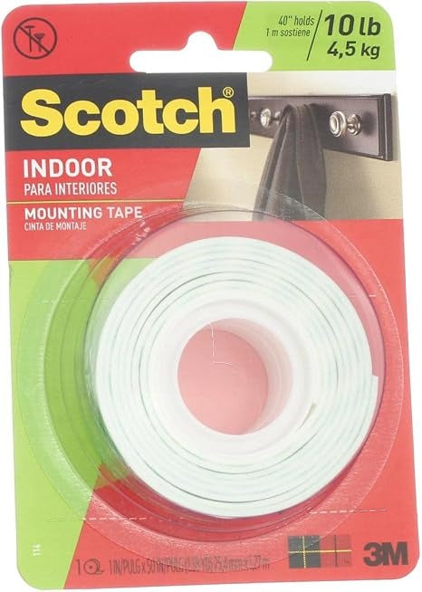 3M 3M MMM114 Scotch 114 Mounting Tape 50 in x 1 in x 0.062 in (1 Roll)
