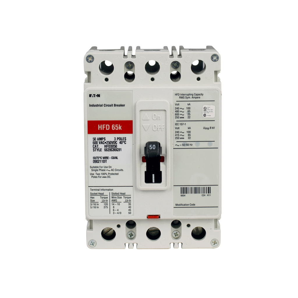 Eaton HFD3020 Circuit Breaker 20A 3 Pole