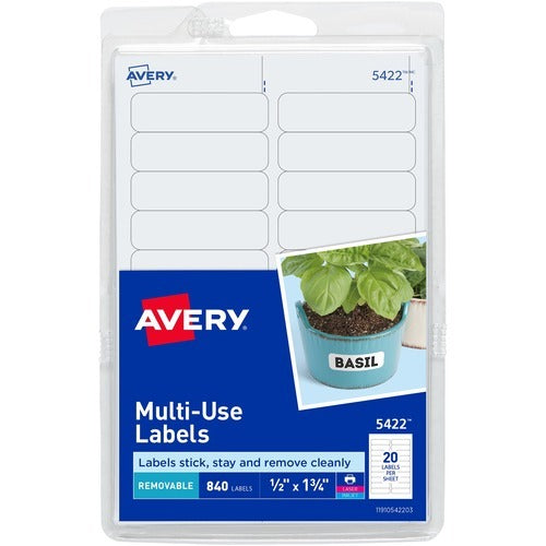 AVERY Avery AVE05422 Removable Multipurpose Labels 42 Pack
