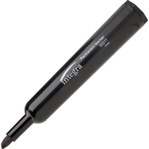 INTEGRA Integra ITA30011 Black Permanent Marker Chisel Tip 12pk