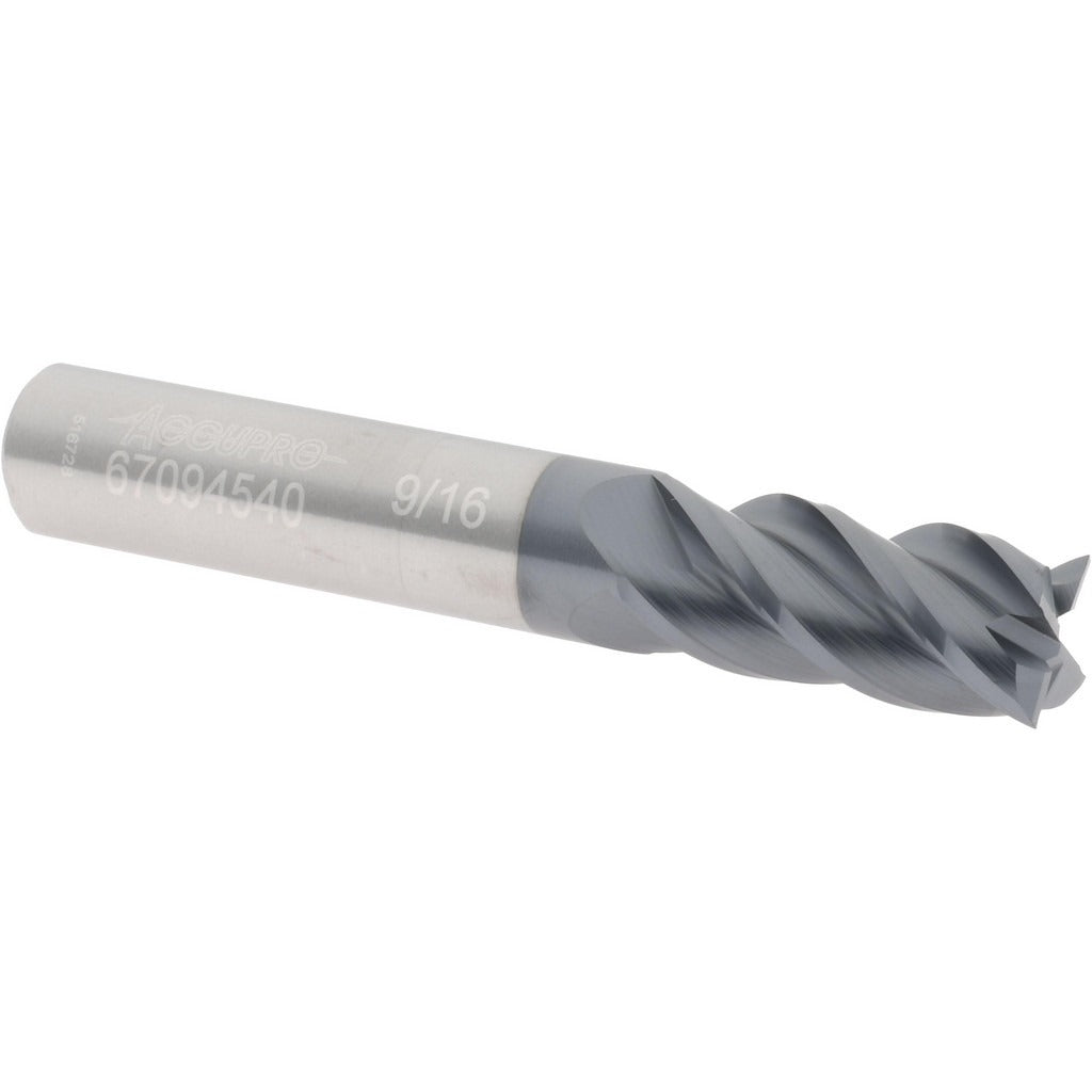 ACCUPRO Accupro 12177091 Square End Mill 9/16 in 4 Flute Carbide