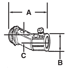 Steel Electric Products 1250 1/2 Inch Die-Cast Zinc Set Screw Offset Conduit Connector