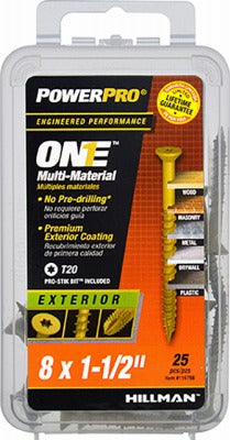 HILLMAN Hillman Fasteners 116788 Exterior Screw 8x1.5 in 25 Pack