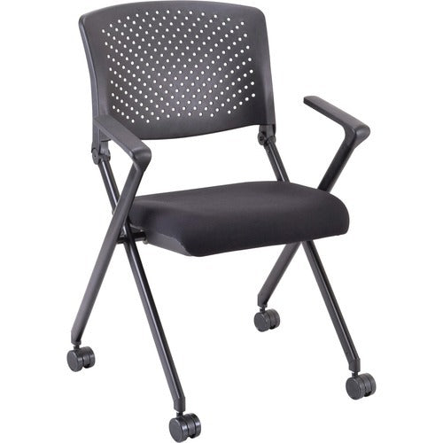 LORELL Lorell LLR41847 Nesting Chair Fabric Seat Carton of 2
