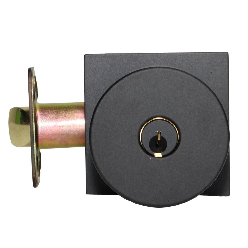 EMTEK Emtek 5122ROUUS19.RLS Round Knob Keyed Entry Flat Black