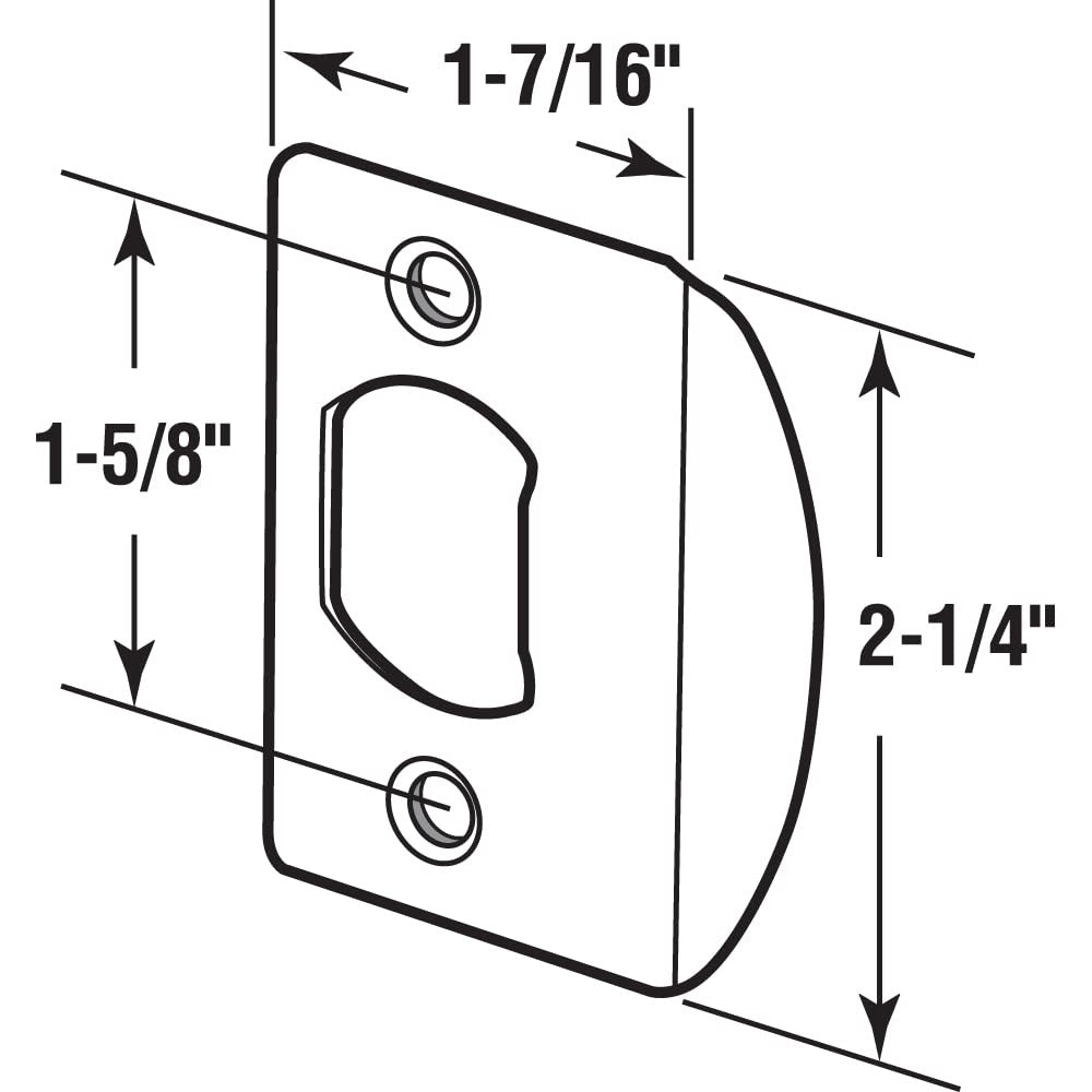 PRIME-LINE Prime-line E 2232 Standard Latch Strike Steel Brass Plated 2 Pack