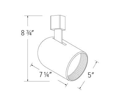 ELCO LIGHTING Elco Lighting ET639W Round Back Cylinder 75W (5 inches Diameter)