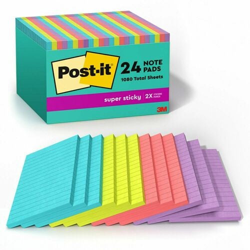 3M 3M MMM66024SSMIACP Post-it Super Sticky Notes 24 Pack