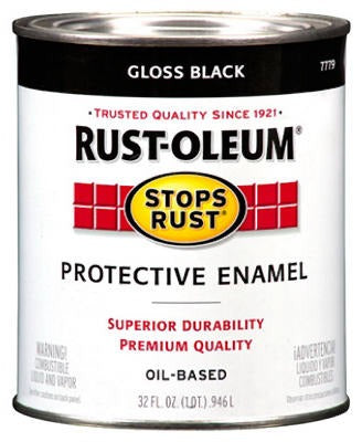 RUST-OLEUM Rust-oleum 7779-504 Gloss Black Enamel Coating 1 Qt