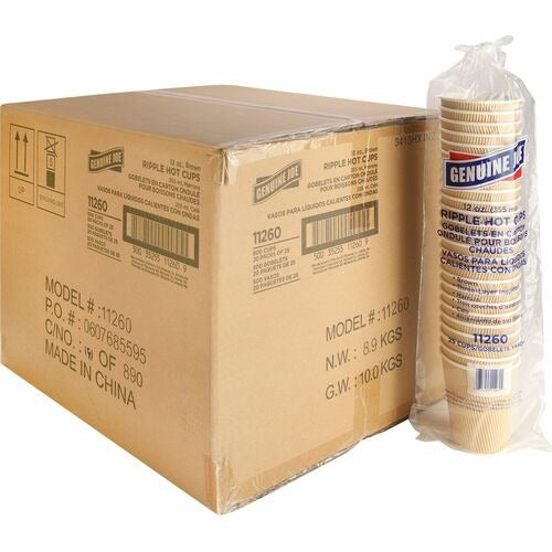 GENUINE JOE Genuine Joe GJO11260CT Ripple Hot Cup 12 Oz 20 Count