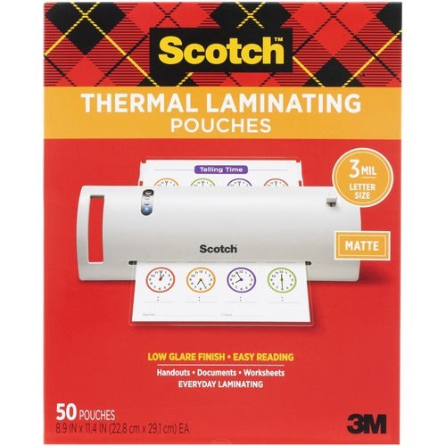 3M 3M MMMTP385450M Thermal Laminating Pouches 50 Pack
