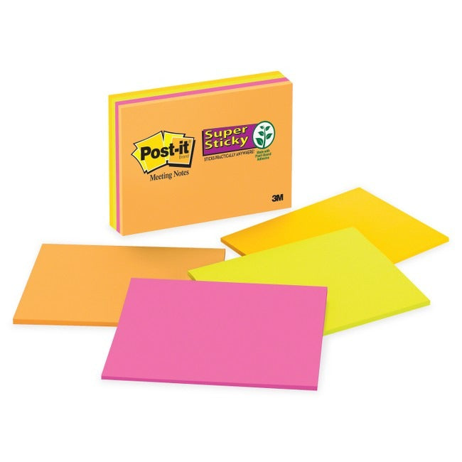3M 3M MMM6845SSP Super Sticky Notes 6 in x 8 in (4 Pack) 6845-SSP