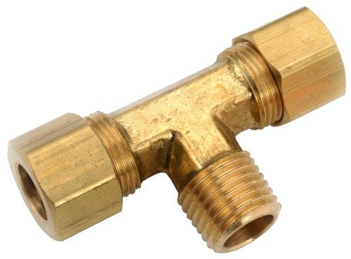 ANDERSON METALS Anderson Metals 750072-0604 3/8 In C x 1/4 In MPT Compression Brass Tee (Each)