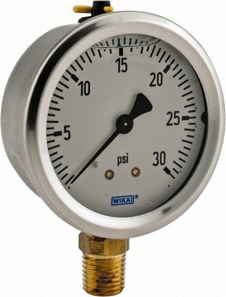WIKA Wika 9767045 Pressure Gauge 0-30 Psi 2.5 in Dial Lower Npt
