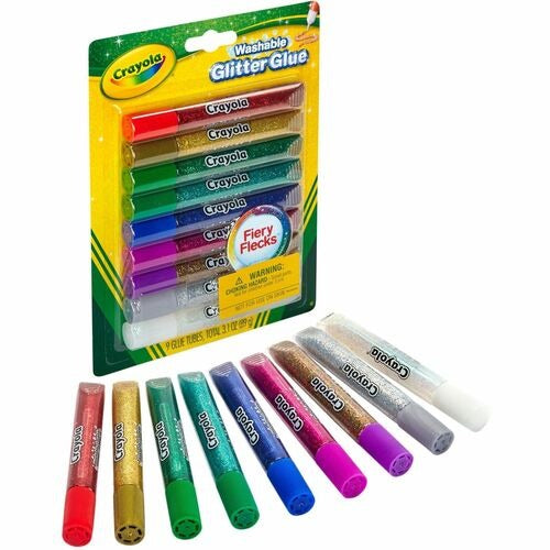CRAYOLA Crayola CYO693527 Washable Glitter Glue 9-color Pack