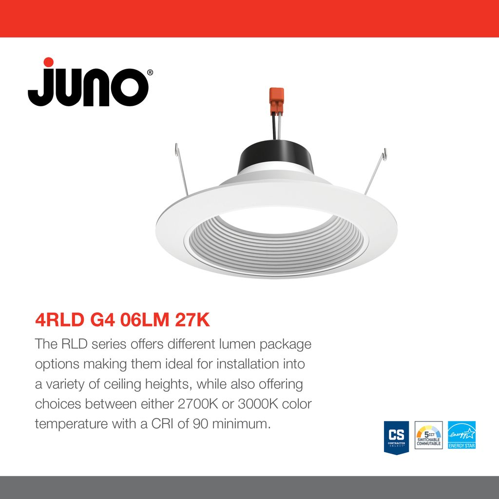 Juno Lighting 4RLDG406LM27K90CRI120FRPCWWHM6 LITH 4RLD G4 06LM 27K 90CRI 120 FRP