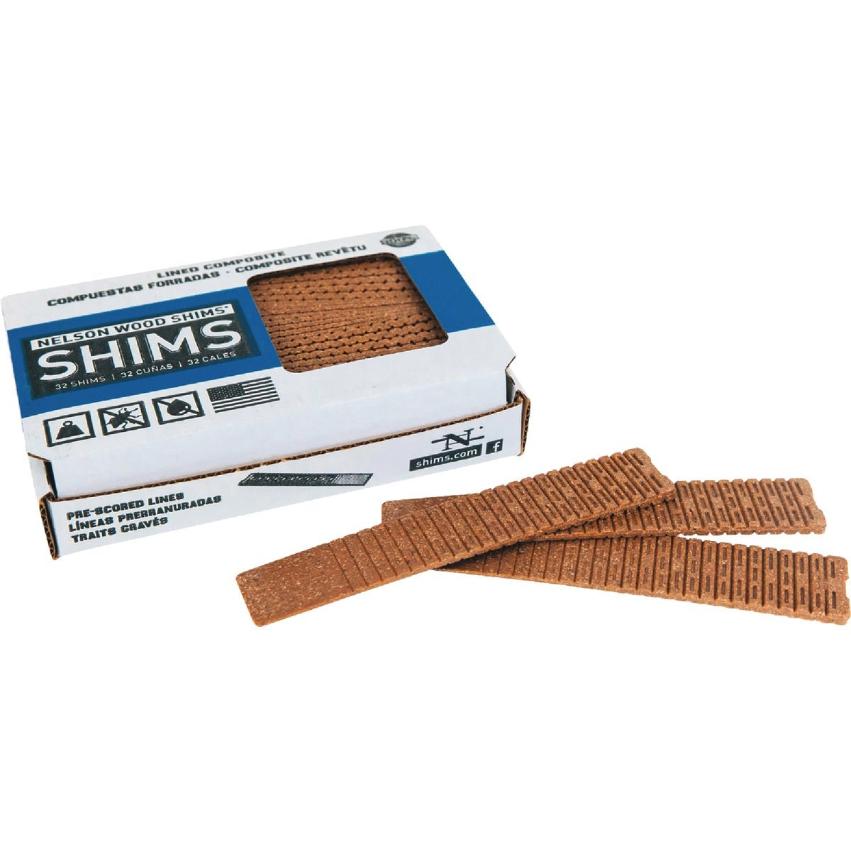 NELSON WOOD SHIMS Nelson Wood Shims WC8/32/15/50 Composite Shims 8 in 32pk