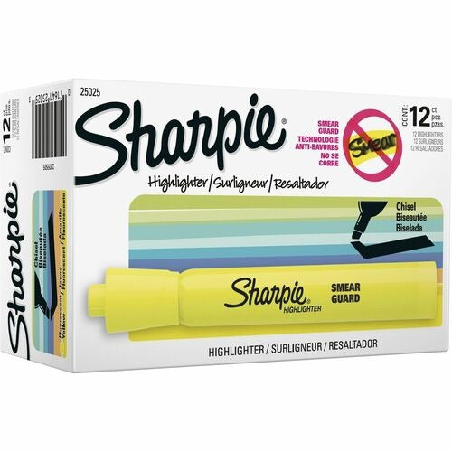 SHARPIE Newell Brands SAN25025B Yellow Tank Highlighter Dozen