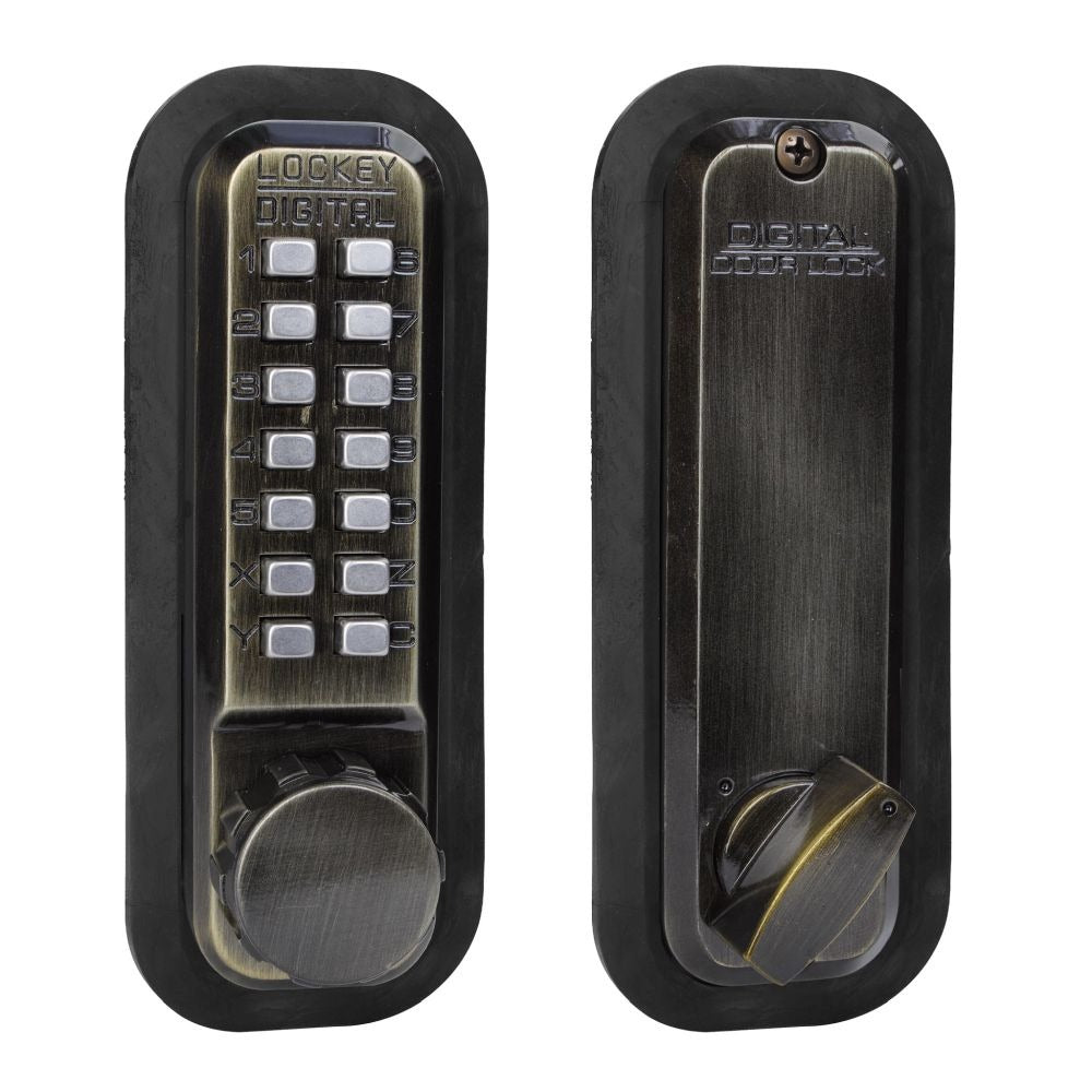 LOCKEY Lockey 2210AB Mechanical Keyless Deadbolt Antique Brass
