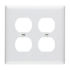 Pass & Seymour TP82W 2-Gang Duplex Receptacle Wall Plate, Nylon, Standard - White