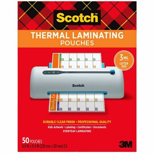 3M 3M MMMTP385450 Thermal Laminating Pouches 3 Mil 50 Pack
