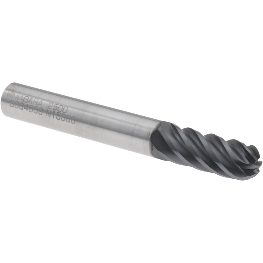 SECO TOOLS Seco 03115938 Ball End Mill 1/4 in 6 Flute Solid Carbide