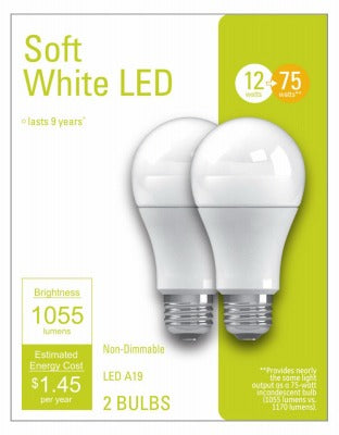 GE G E Lighting 32590 Led A19 12W Soft White Bulb 2 Pack