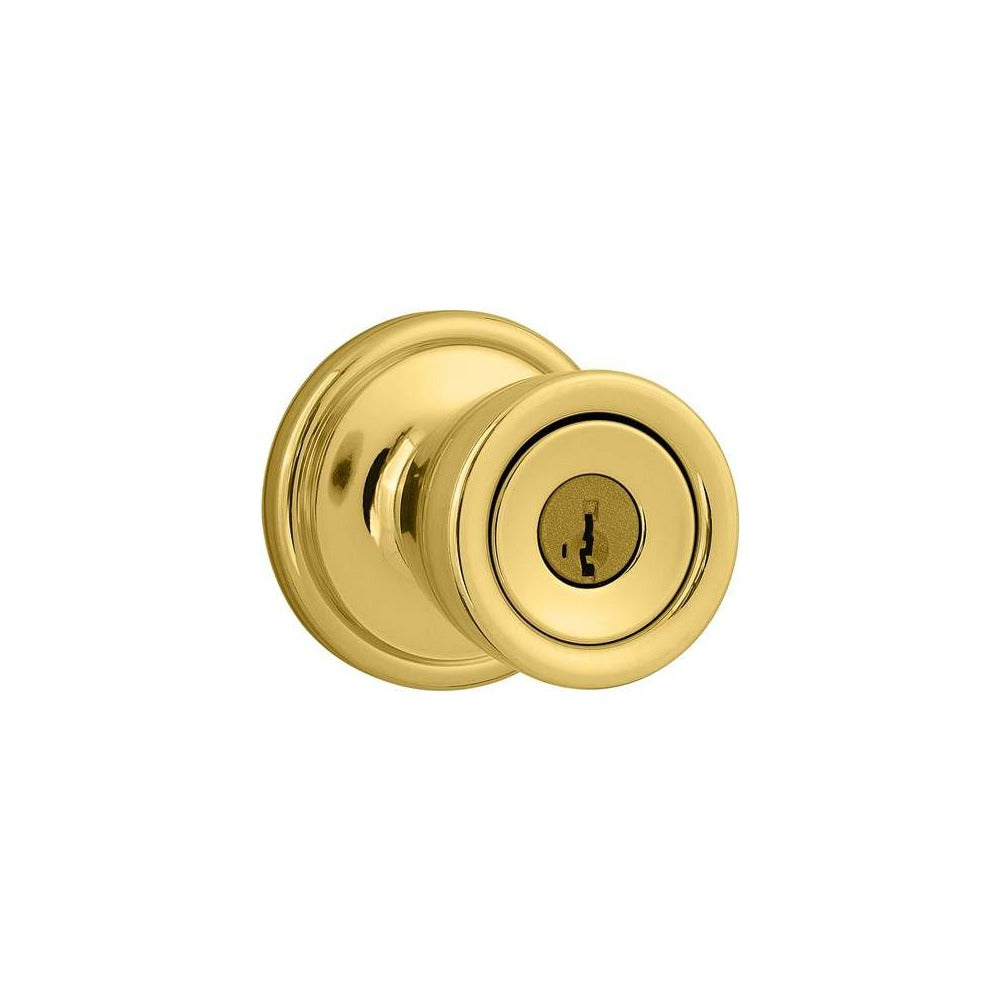 KWIKSET Kwikset 740A-3S Abbey Knob Entry Lock Smartkey Bright Brass