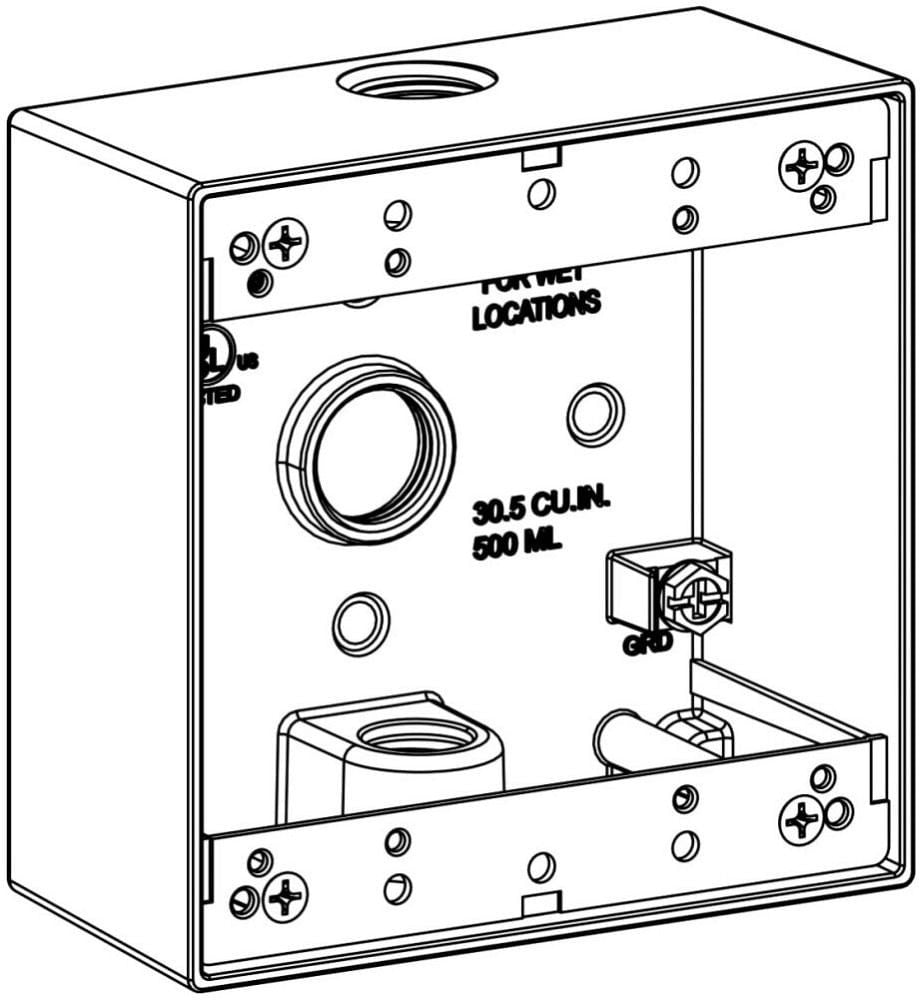 ORBIT Orbit 2B50-3 Weather-Proof 2-Gang Outlet Box (4-9/16 x 4-1/2 x 2 in)
