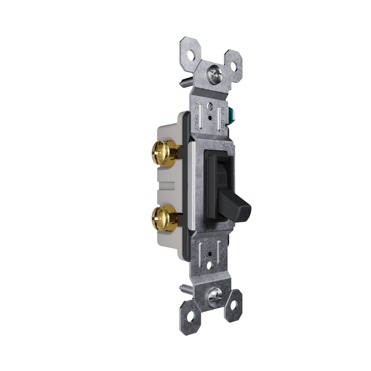 PASS & SEYMOUR Pass & Seymour 660-BKG 15A 120V Toggle Switch (Single Pole)