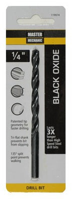 DISSTON CO Disston Company 119974 Black Oxide Drill Bit 1/4 X 4 in Hss