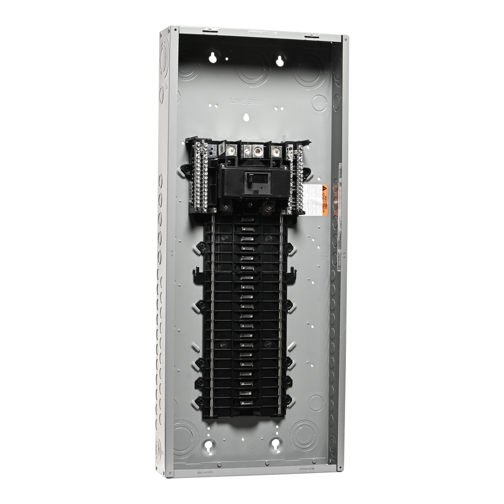 Square D QO140M200P 200A 120/240V 1phase Convertible Main Breaker Load Center, Plug-On Neutral, 40 Spaces / 60 Circuits, NEMA-1, Gray