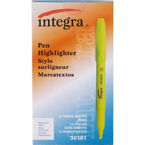 INTEGRA Integra ITA36181 Chisel Tip Yellow Highlighter 12 Pack