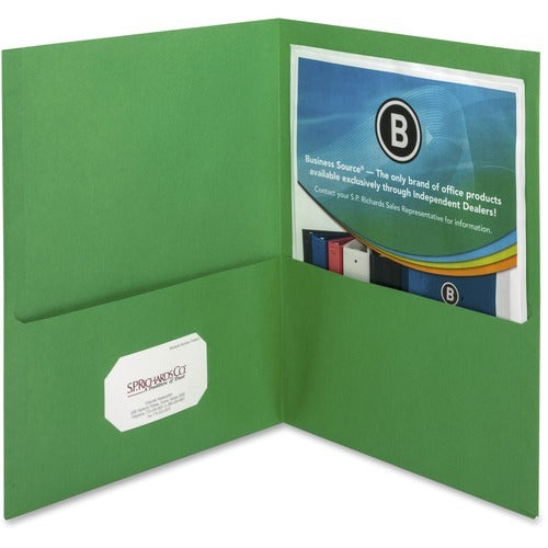 BUSINESS SOURCE Business Source BSN78493 2-pocket Paper Folder Box of 25