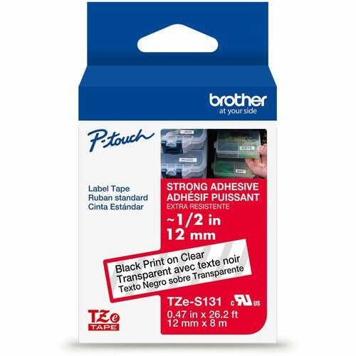 BROTHER Brother BRTTZES131G Label Tape 1/2 Inch Black on Clear