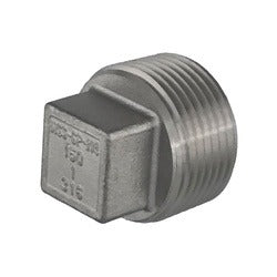 MIDLAND INDUSTRIES Midland Industries 63655MS Square Head Plug 1in Mpt 316 Ss