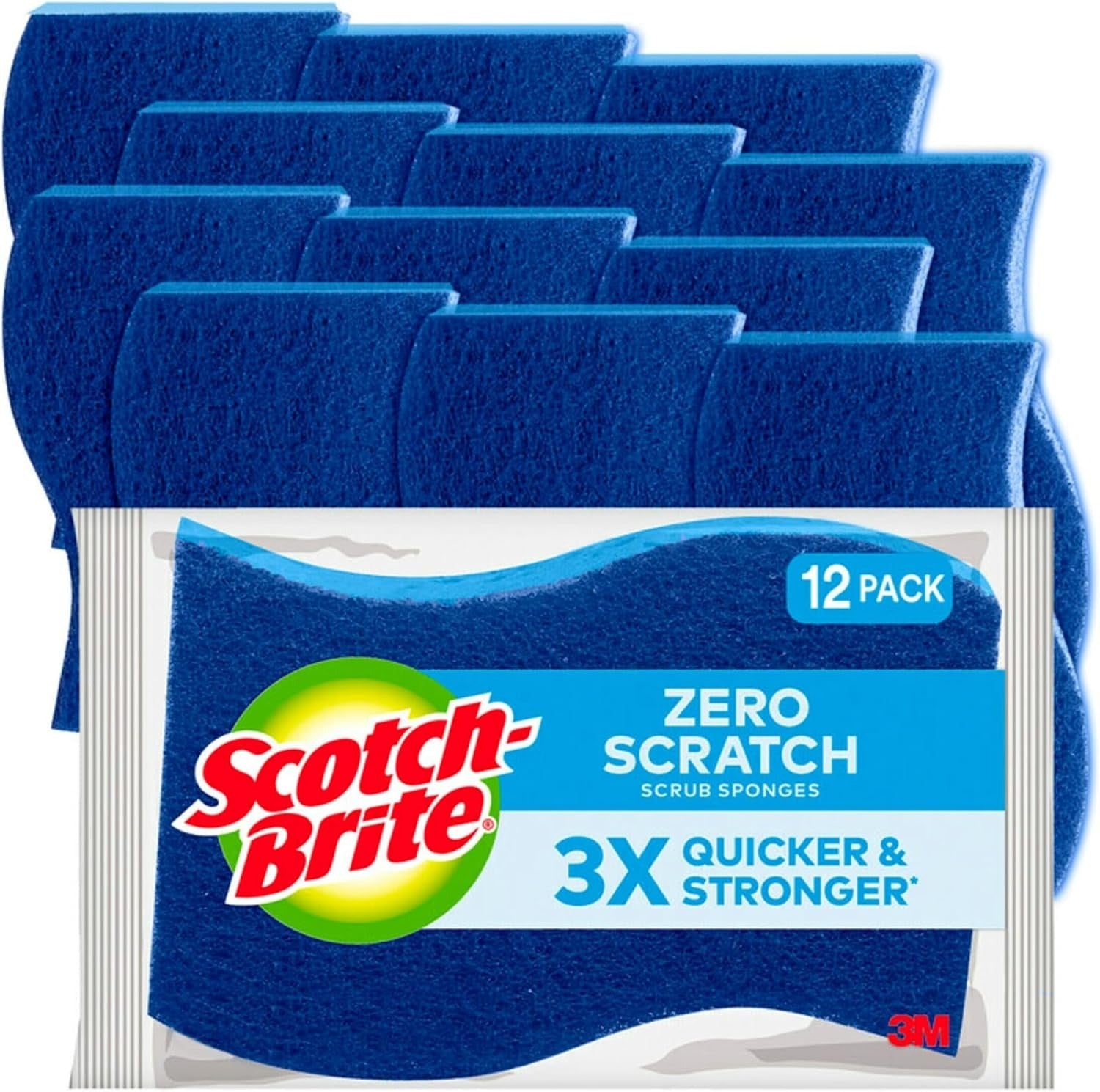 3M 3M 521 Scotch-Brite Zero Scratch Non-Scratch Scrub Sponge (12 Count) 521