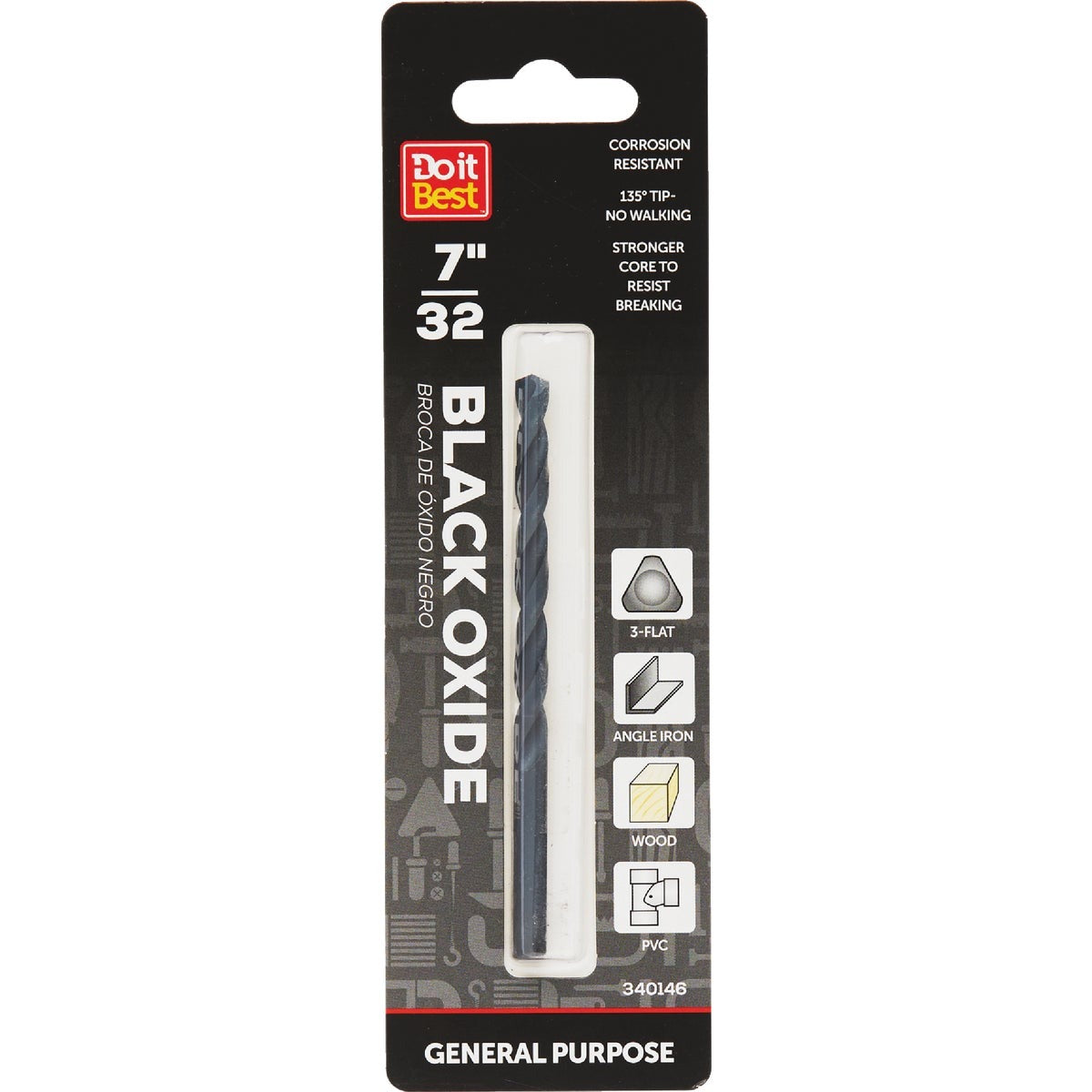 BSC PREFERRED Bsc Preferred QJDIB-DB-027 Black Oxide Drill Bit 7/32 in
