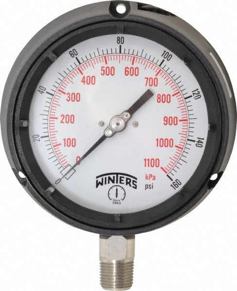 WINTERS Winters PPC5065 Pressure Gauge 0-160 Psi 4.5 in Dial Npt