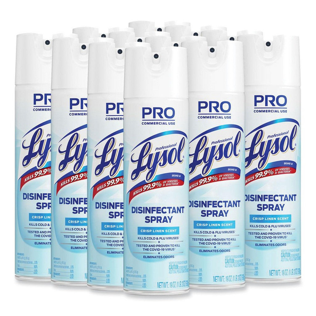 RECKITT Lysol RAC74828CT Disinfectant Spray Crisp Linen 19 Oz 12ct