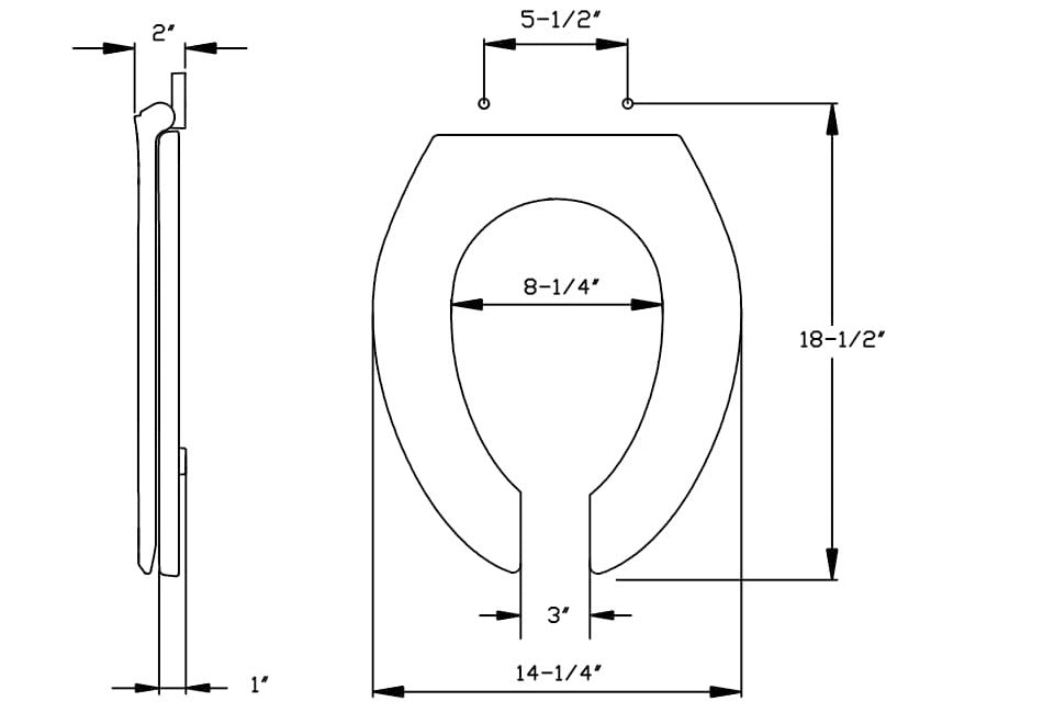CENTOCO Centoco 820STSSFE-001 Commercial Heavy Duty Toilet Seat (Elongated)