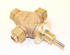 Johnson Controls VG7882GT Series VG7000 Bronze Globe Valve, Three-Way Mixing, Brass Trim, Union Sweat End Connection, 0.5 Inch Valve Size, 4.6 Cv