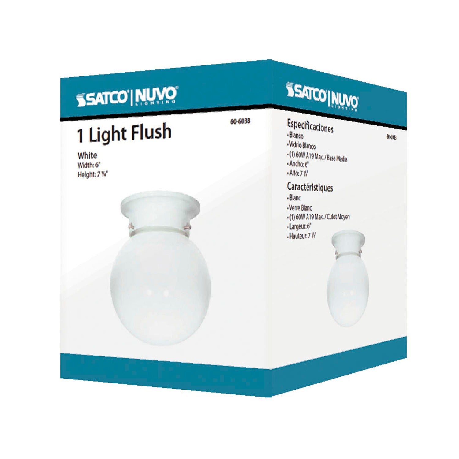 SATCO Satco 60-6033 1 Light 6 in. Ball Fixture 60W (60-6033)