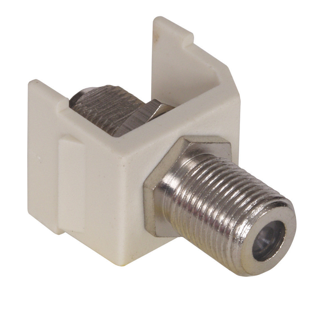 Hubbell SFFX Office White F-Type Audio/Video Keystone Connector