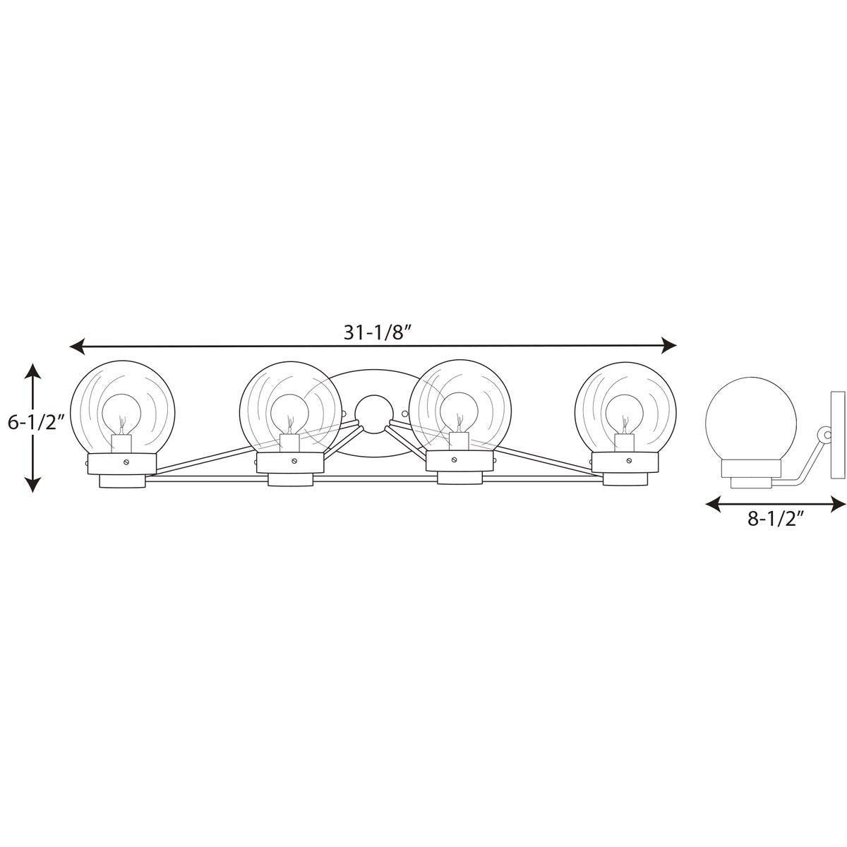 PROGRESS LIGHTING Progress Lighting P300115-031 4-light Bath Vanity Light