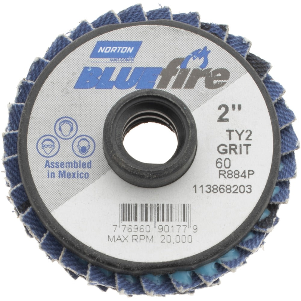 NORTON Norton 77696090177 Flap Disc 60 Grit Type 27 2 Inch